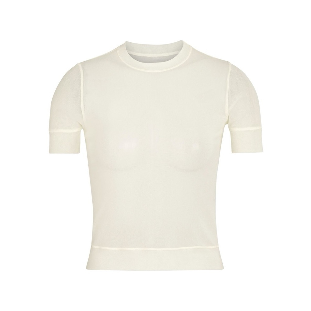 SKIMS summer mesh t shirt in bone XS